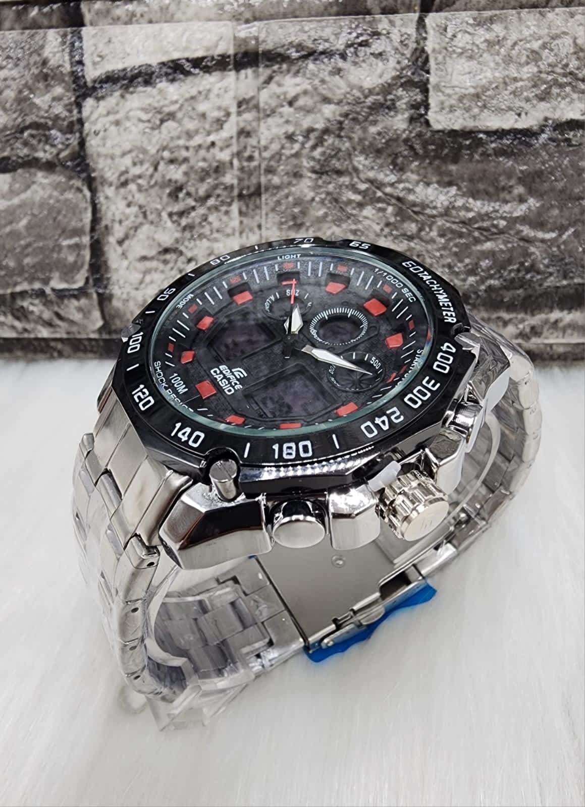 Reloj CASIO EDIFICE DOBLE HORA REPUJADO