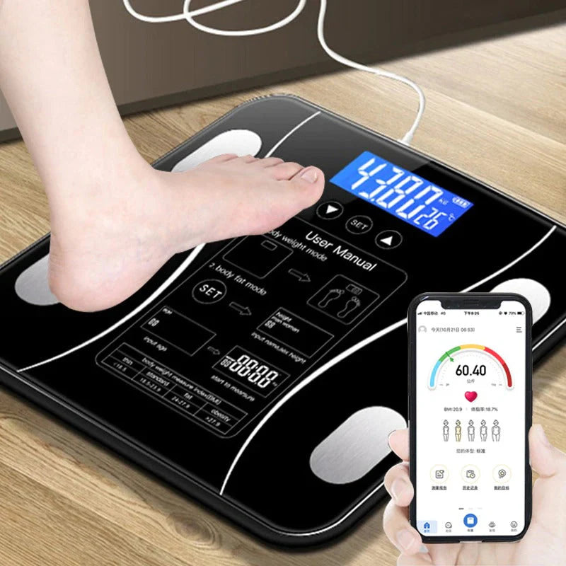 ⚖️ Báscula Inteligente Bluetooth – ¡Control Total de Tu Cuerpo!