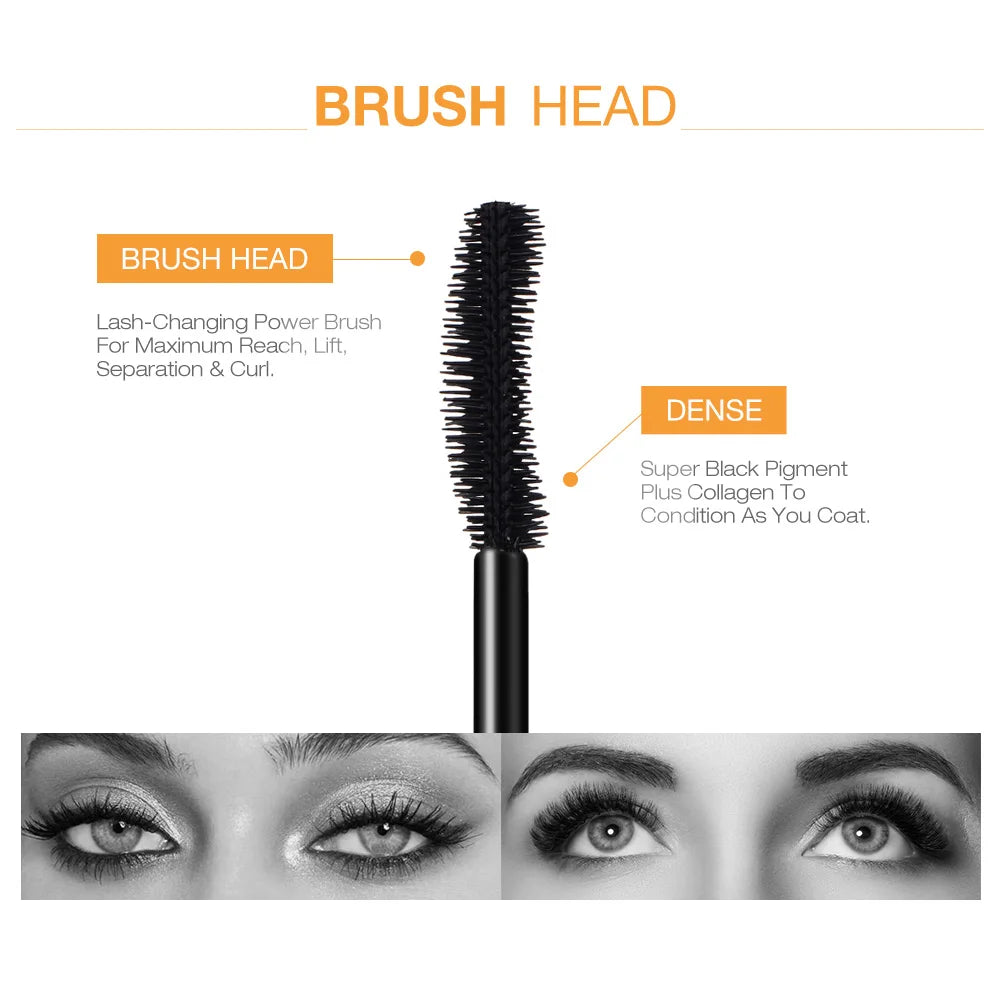 Mascara 3D alongamento Preto Cílios de extensão / Pincel beleza para maquiagem Longa duração