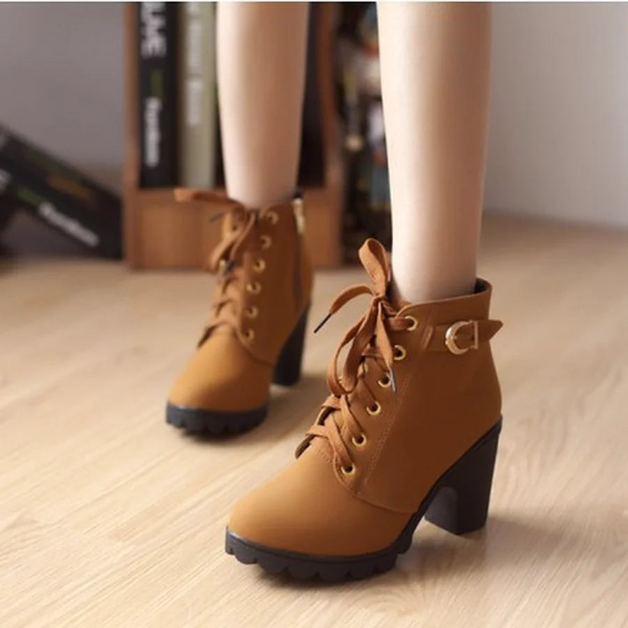 Bota feminina de Primavera e inverno em alta qualidade e conforto
