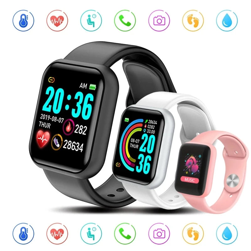 Relógios inteligentes com Pulseira fitness Bluetooth para Homens e Mulheres