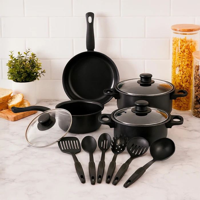 🏆 🔥 Juego de Ollas Antiadherentes 13 Piezas – Cocina Fácil, Rápido y con Estilo