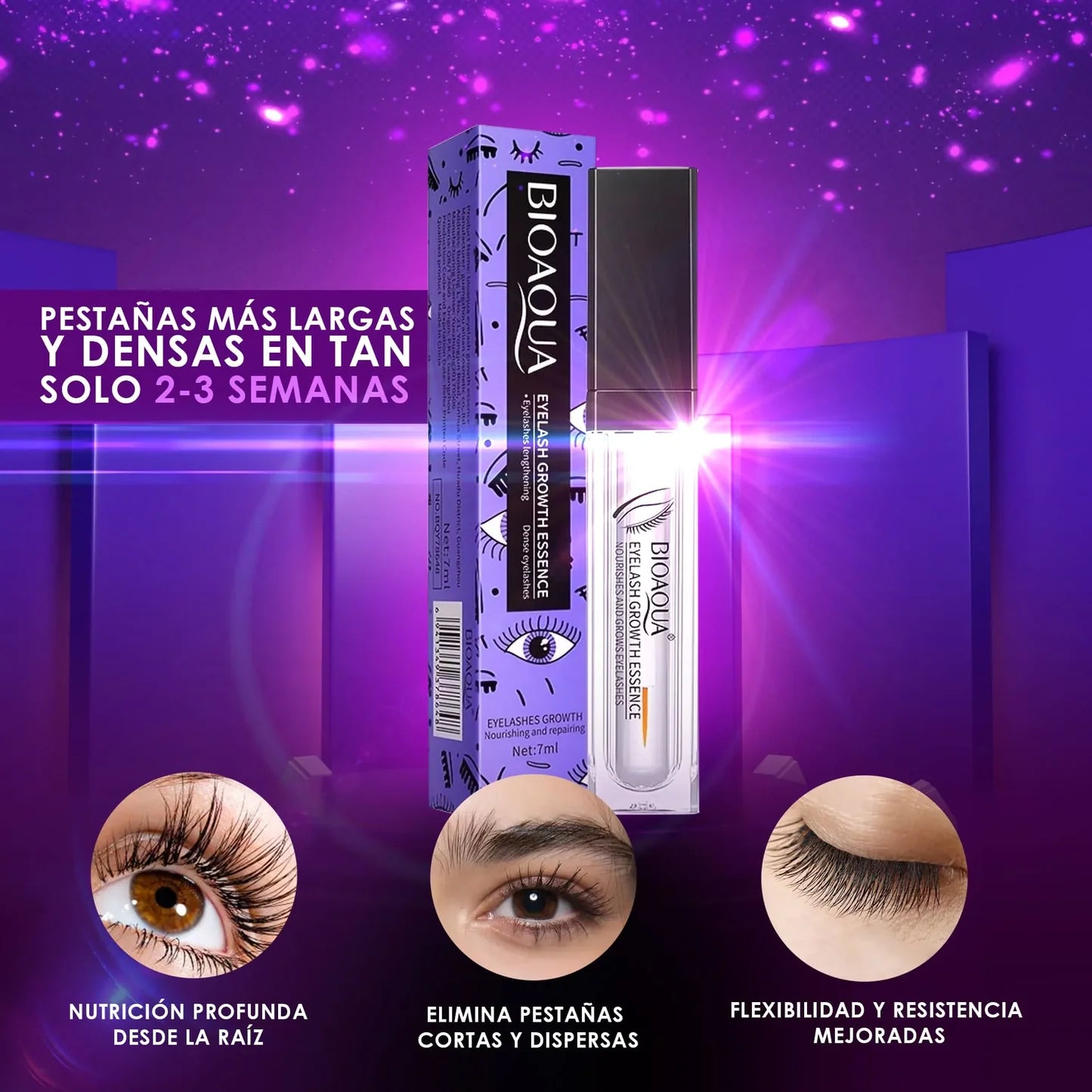 💫¡Transforma tu Mirada! SÉRUM Alargador de Pestañas BIOAQUA X2 con Resultados Rápidos