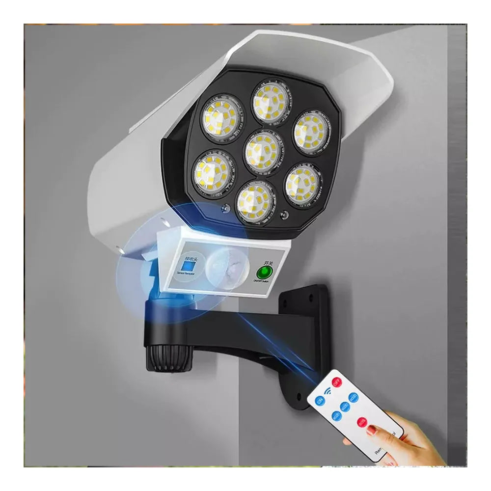 Lámpara Solar Tipo Cámara — ¡Ilumina y protege tu hogar toda la noche!