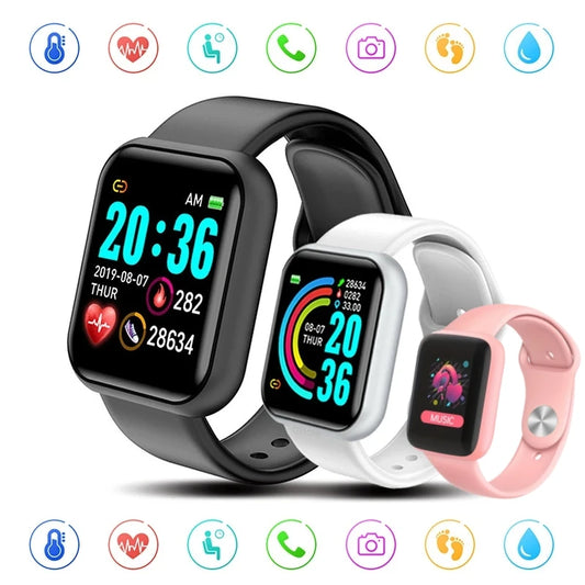 Relógios inteligentes com Pulseira fitness Bluetooth para Homens e Mulheres